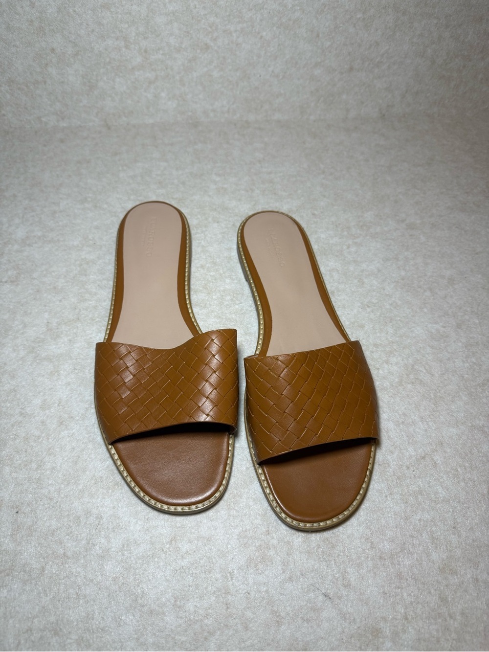Scarosso Federica Woven Brown Leather 
Sandals Made In Italy Size US 9